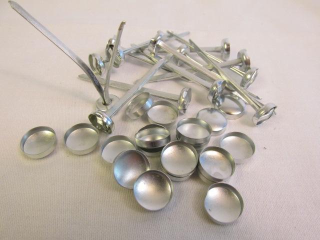 Prong Back Upholstery Buttons - Medium Gray Vinyl