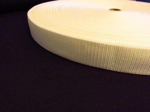 #12 1" WHITE LIGHT POLYPROPYLENE WEBBING