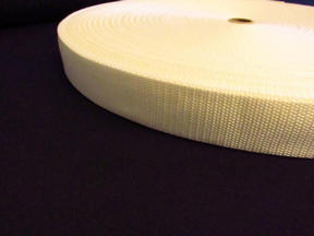 #12 1" WHITE LIGHT POLYPROPYLENE WEBBING