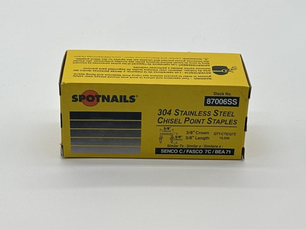 87006SS 7 SERIES  3/8" STAINLESS STAPLE