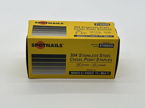 87008SS 7 SERIES 1/2" STAINLESS STAPLE